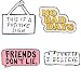 GuassLee Enamel Lapel Brooches Pin Set- 4pcs Lovely Positive Slogan Series Brooch, Cute Cartoon Pins for Backpacks Clothes Bags Jackets Hat Jewelry DIY Accessories Decoration