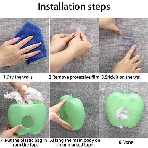 Acdesign Plastic Wrap Storage Box Dispenser With 100Pcs Fresh Keeping Bags, Wall Mounted No-Punch Fresh Bag Organizer For Kitchen Storage (Green) #TOP5