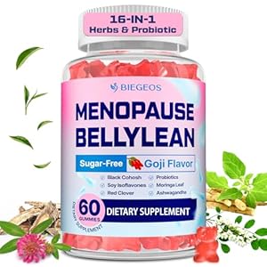 Menopause Supplements for Women Gummies, 16-in-1 Probiotic, Black Cohosh & Ashwagandha for Menopause Relief, Hot Flashes, Hormone Harmony, Mood Swings, Belly Burner* & Gut, Sugar-Free – 60 Gummies