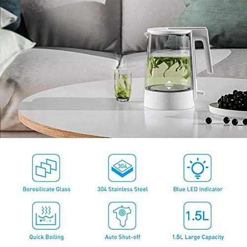 Hervidor eléctrico de vidrio 1.5L sin cable miniatura 4