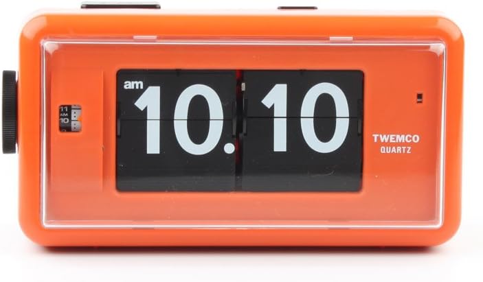 twemcoHomeloo Retro Modern German Quartz Alarm Flip Clock AL30 (Orange)