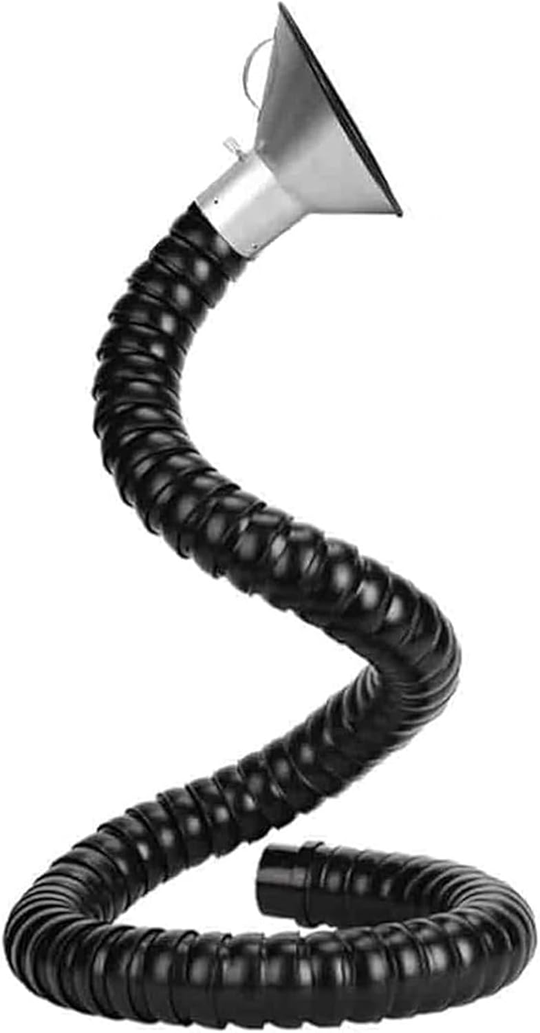 This Flexible Fume Extractor Hose - Aulated Dust Collect with Adjustable Valve & Round Nozzle, Smoke Removal Pipe for Labs, Auto Repair & Worhops (20cm/7.9in, 250cm/8.2ft)