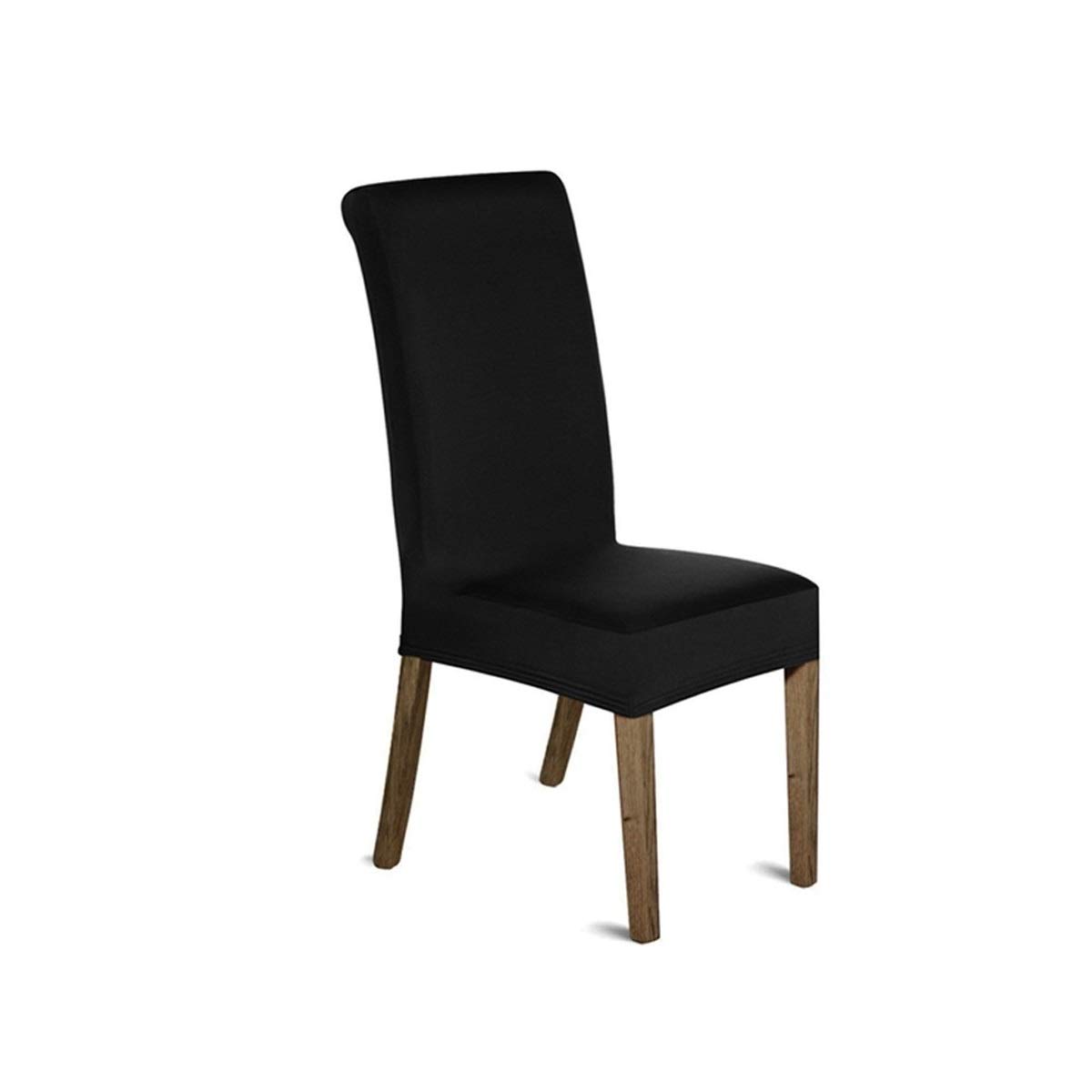 WedDecor Black Short Spandex Chair Cover for Wedding Hotel Restaurant Banquet Dining Room Slipcover, Stretchable and Elasticated, Slipcovers Protector, 1pc