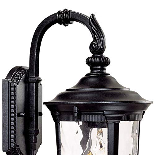 John-Timberland-Bellagio-European-Outdoor-Wall-Light-Fixture-Black-Aluminum-Metal-165-Clear-Hammered-Glass-Decor-for-Exterior-House-Porch-Patio-Outside-Deck-Garage-Yard-Front-Door-Garden-Home John Timberland Bellagio European Outdoor Wall Light Fixture Black Aluminum Metal 165 Clear Hammered Glass Decor for Exterior House Porch Patio Outside Deck Garage Yard Front Door Garden Home