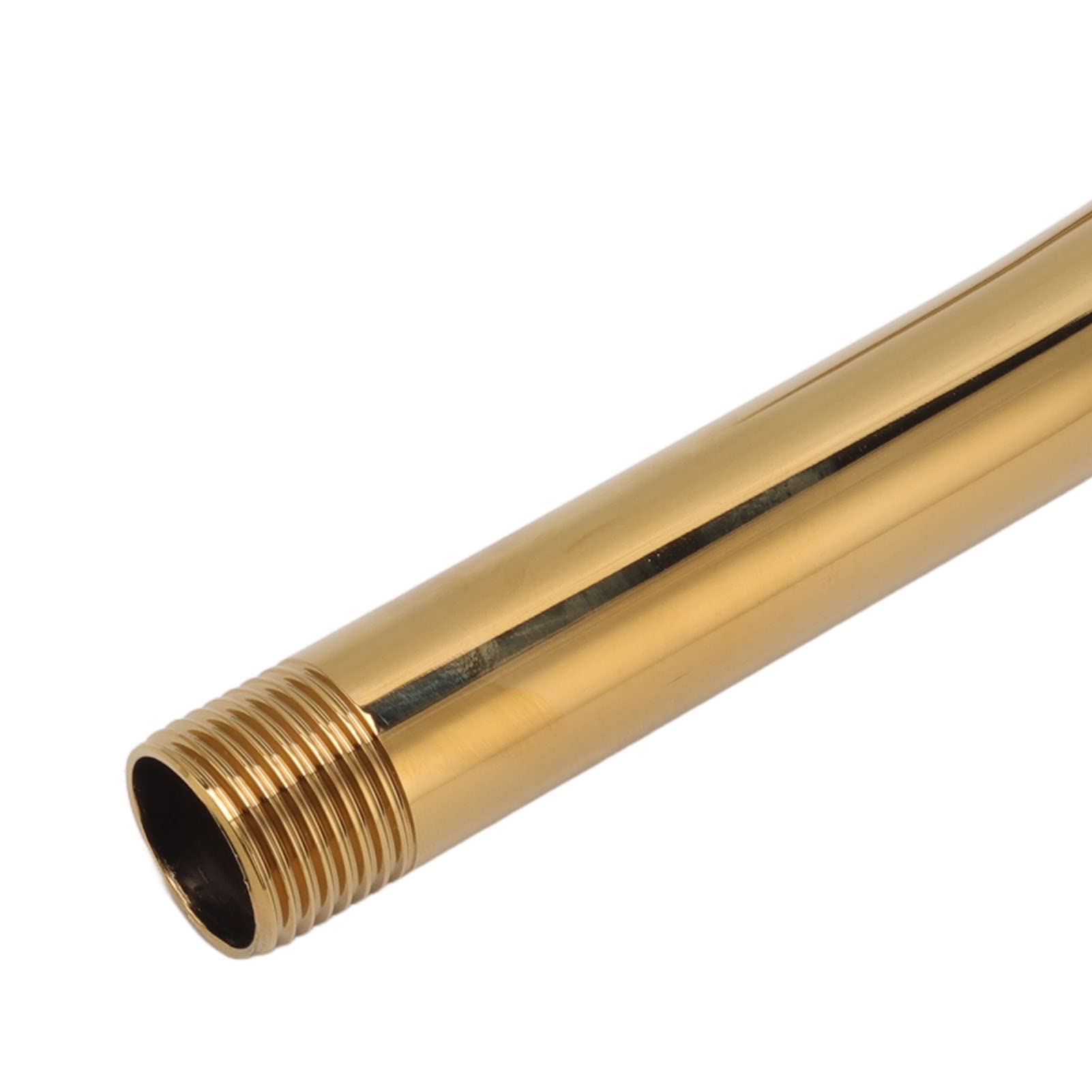 Acouto Braccio doccia rialzato a forma di S in acciaio inossidabile e flangia NPT braccio di estensione per doccia in oro spazzolato a forma di S vecchio braccio a forma di braccio in acciaio inox