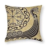 Design scandinave antique Drakkar chic Viking : cette taie d'oreiller utilise une fermeture éclair invisible qui la rend plus belle et plus décorative. L'impression sur la taie d'oreiller est très claire et vive. Les couleurs sont très riches et éclatantes. Nos housses de coussin délicates sont sûres d'ajouter de la fraîcheur et de la vitalité à votre maison confortable et de gagner les impressions de vos invités.