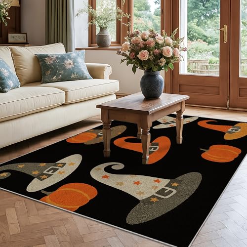 Tapis d'Halloween avec dos antidérapant et bordure surfilée