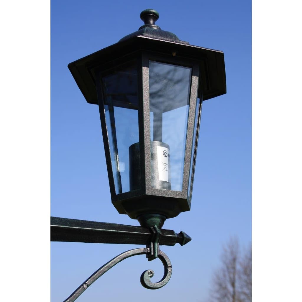 vidaXL Farola de Jardín con 3 Lámparas 215 cm Aluminio Verde Oscura Luz Patio