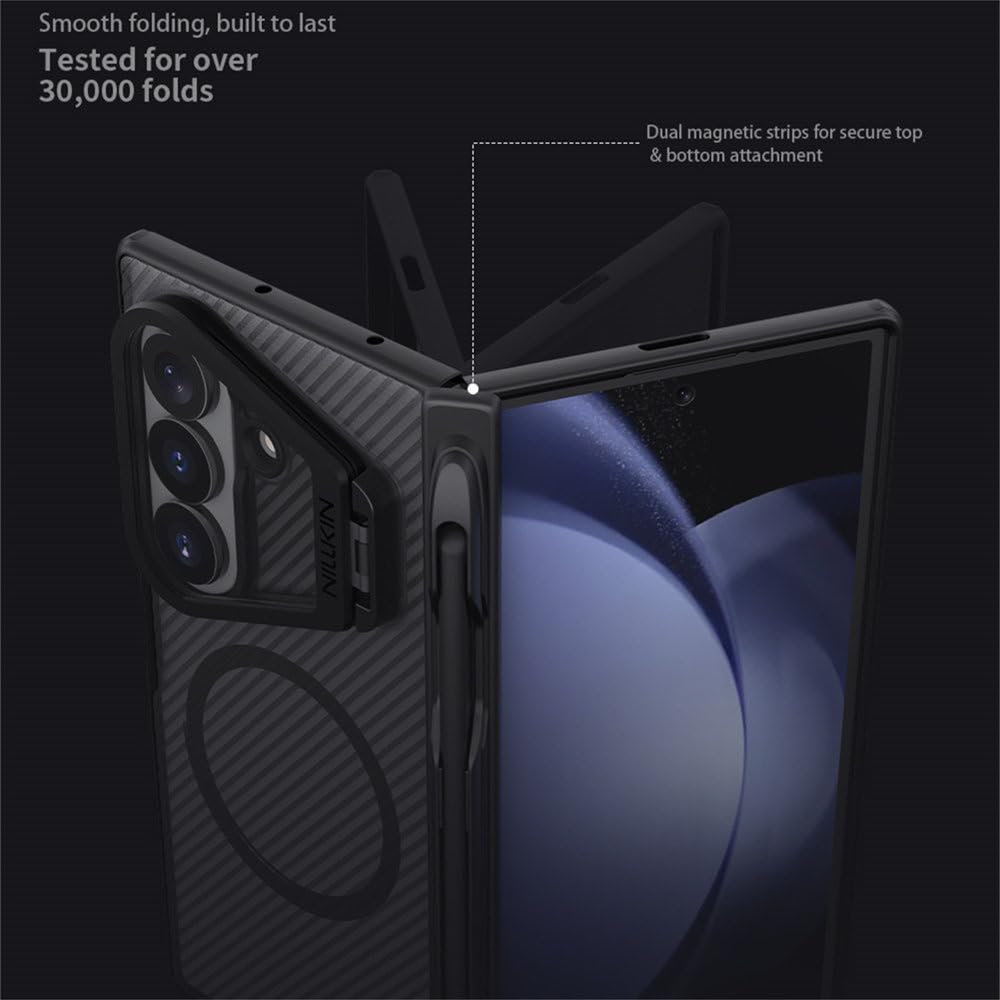 Custodia protettiva magnetica antiurto in PC per Samsung Galaxy Z Fold 8 Ultra, con supporto per obiettivo in lega di alluminio, colore nero, per Samsung Galaxy Z Fold 8 Ultra