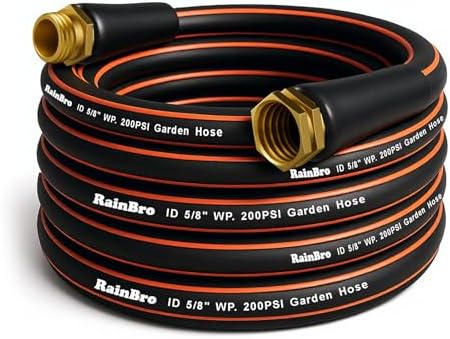 Flexibility Garden Hose, 25ft x 5/8", No-Kink, Wear-Resistant & Freeze-Resistant, Flexible Water Hose, Rubber Hose With Male/Female Fittings,Working Pressure 200 PSI,Burst 600 PSI, 3/4'' GHT - Thumbnail 2