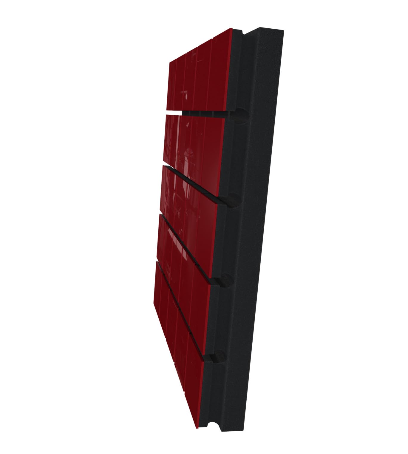 Panel akustyczny pochłaniający dyfuzję akustyczną | 50 x 50 x 5 cm | Absorpcja - rozpraszanie - odbicie - izolacja akustyczna | Kolorowe płytki: (x2 GRID, błyszczący czerwony plastik)