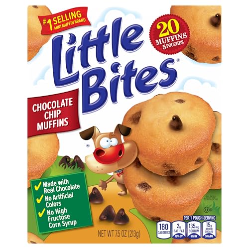Little Bites Chocolatey Chip Muffins, 5 individual packs, (1.5 oz each), Made with Real Chocolate Chip Mini Muffins, 7.5 oz Multipack