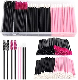 Yokilly 300PCS Disposable Mascara Wands Lip Wands Set,100Pcs Eyelash Brush and 200Pcs Lip Brush,Makeup Tool Kit with Organizer Box