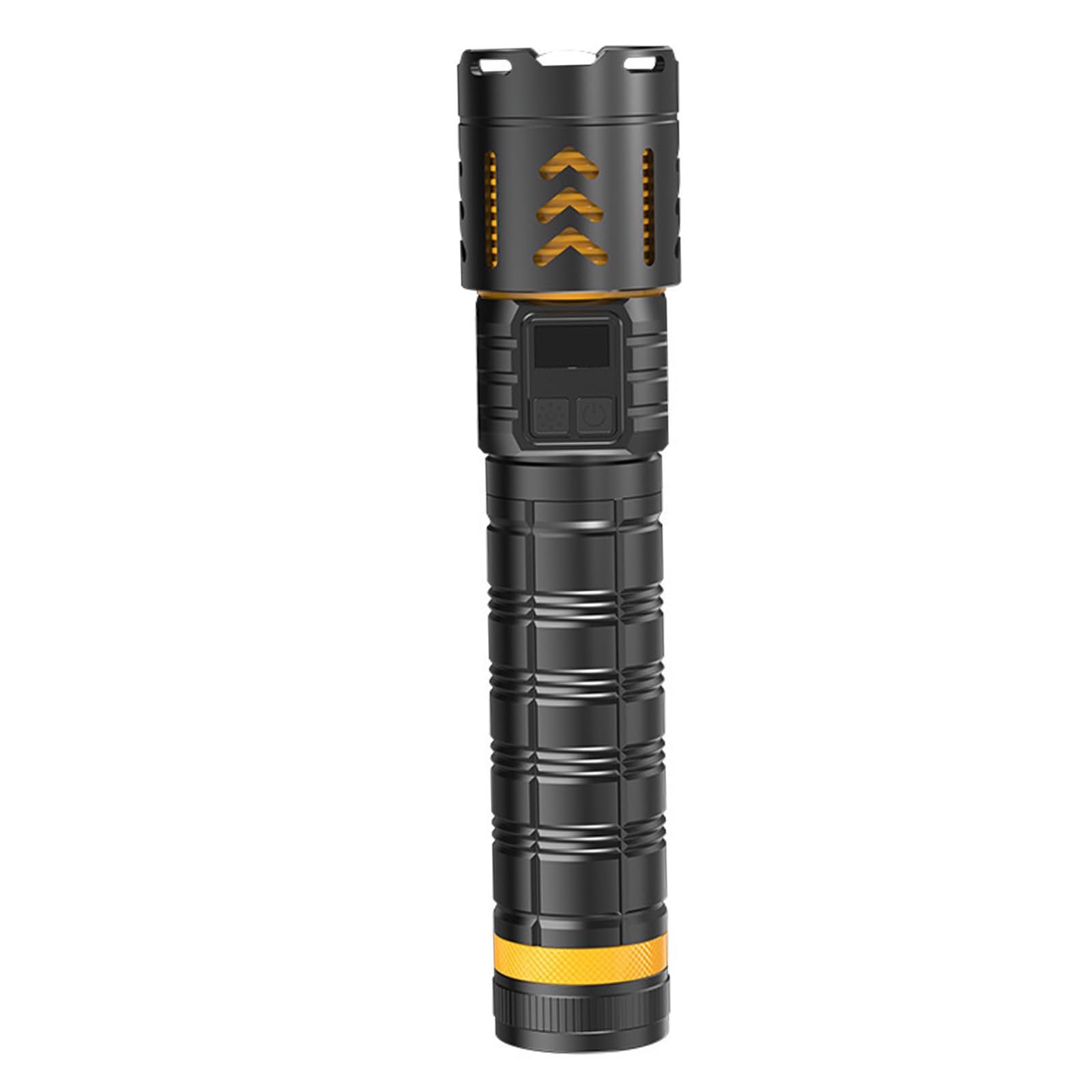Xjdzineq IP65 Aluminum Alloy Flashlight Reach, Handheld Torch for Hiking Night Fishing Patrol Search and Outdoor Work, Black Torch Light Beam Lamp Field Lighting R
