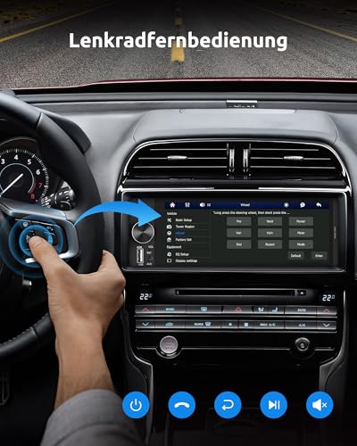 ESSGOO 6.36 Zoll Autoradio mit Wireless Carplay und Android Auto, HD IPS Bildschirm Auto Display Bluetooth Radio mit Mirror Voice Control Mirror Link FM