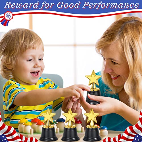 60 Pcs Mini Star Trophy Awards 4.5 Inch Gold Award Trophies Participation Trophy Plastic Trophy For Adults Kids Classroom School Party Favors Rewards Winning Prizes Competitions Goodie Bags Event #TOP1