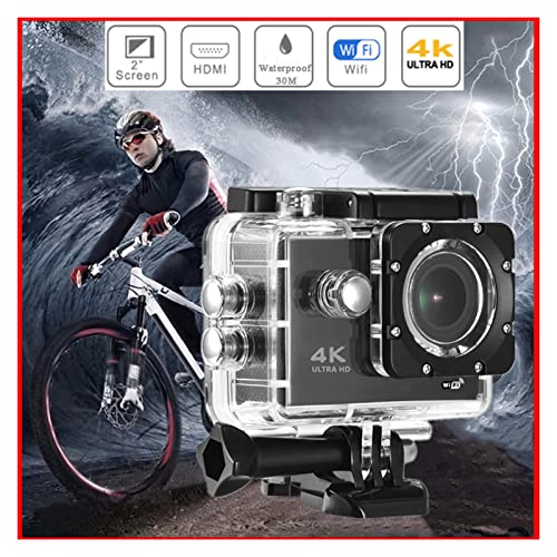 Image of Action Camera Action Camera Ultra HD 4K WiFi 2.0-Inch Screen 170D Underwater 30M Go Waterproof Pro Helmet Video Recording Cameras Sport Cam (Bundle : Only Camera Color : Blue)