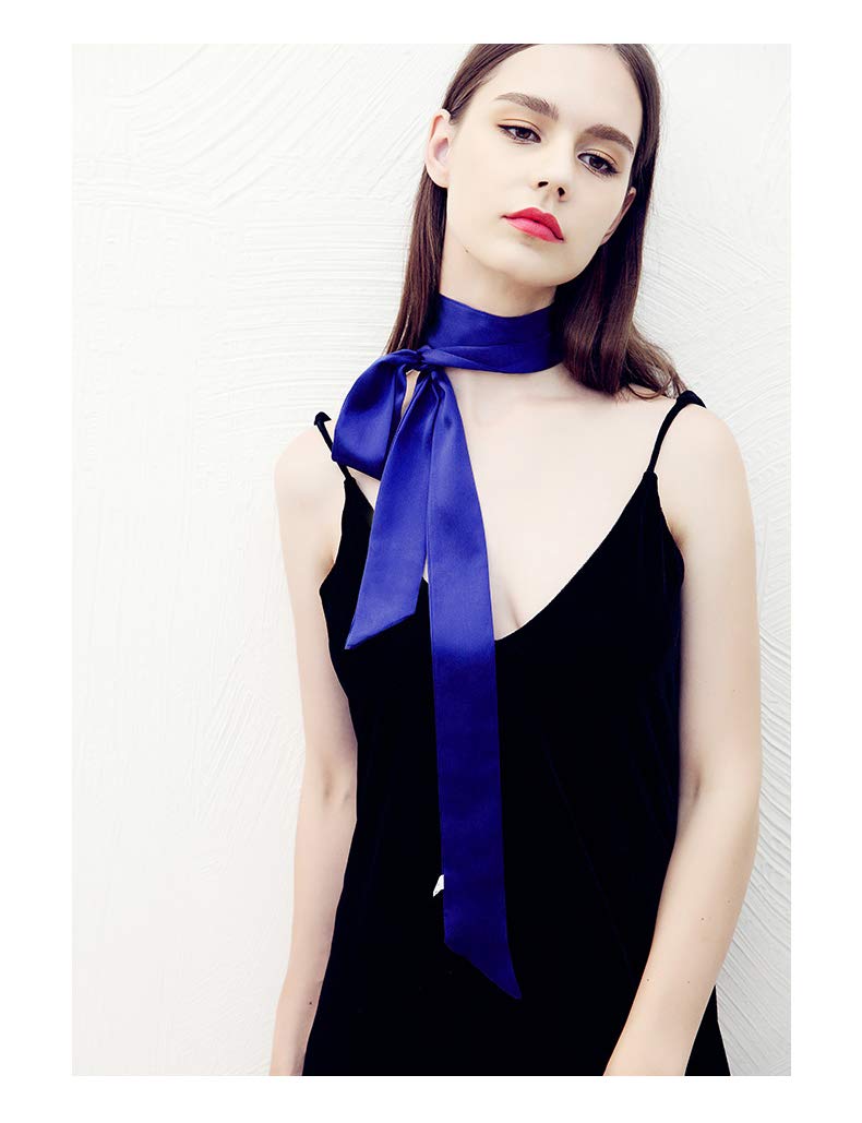 Women's 100% Silk Skinny Scarf, Necktie Choker, Sash Tie,Headdress, Fashion Accessories