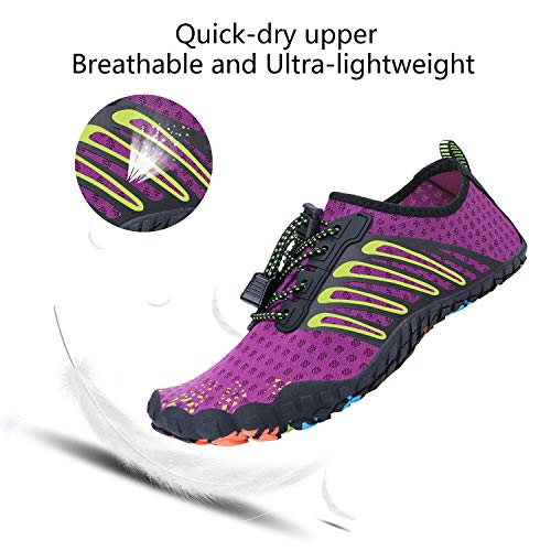 Image of MAYZERO Water Shoes Men Women Swim Surf Shoes Beach Pool Shoes Wide Toe Hiking Aqua Shoes Winter House Slippers