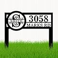 Personalized street sign with Stake Yard Address Sign with Last Name Address Plaque House Number Signs House Address Numbers for Lawn Garden Ground Personalized Yard Signs Custom Home Street Number Sign