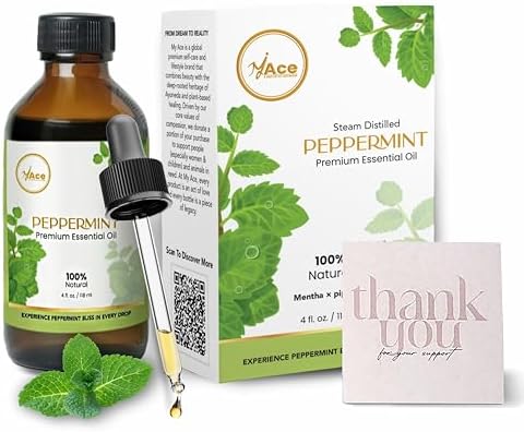 My ACE Peppermint Essential Oil 4 Fl Oz - Pure & Natural - Premiu...
