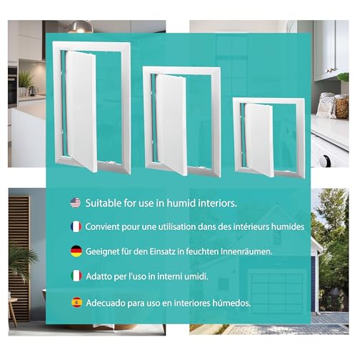 AIROPE Sichtklappe, 250 x 300 cm, aus ABS-Kunststoff, verstellbare Zugangspalten, seitliche Öffnung links/rechts, ideal für Wasserzähler, Decke, Badewanne, Sicherungskästen, versteckt Kabel und Rohre