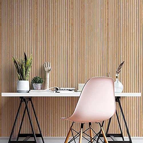 Papel de Parede Adesivo Autocolante Madeira Ripado Claro 3 Metros
