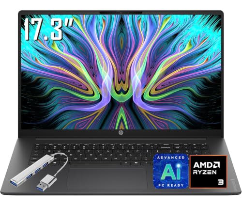 Image of HP OmniBook 3 17.3 inch Laptop PC, FHD Display, AMD Ryzen 3 30, 8GB RAM, 1TB SSD, AMD Radeon 610M Graphics, Copilot, FHD Webcam, WiFi 6, Bluetooth 5.4, Win11 Home