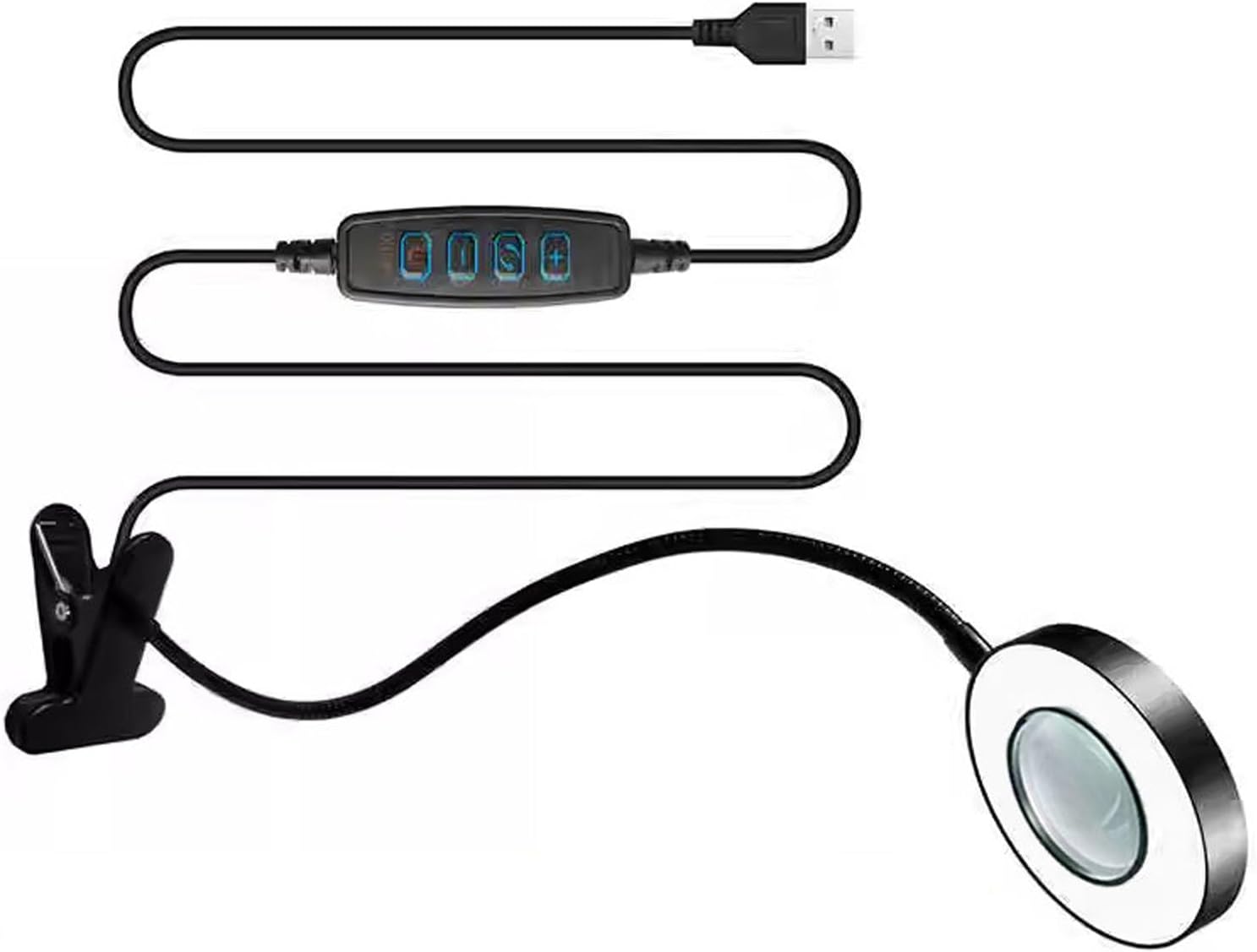 Adjustable Magnifiers Light 3 Lighting Type Clamps Base Hands Without Magnifier For Bedside Reading Nails Art Station Multipurpose Desktop Magnifiers