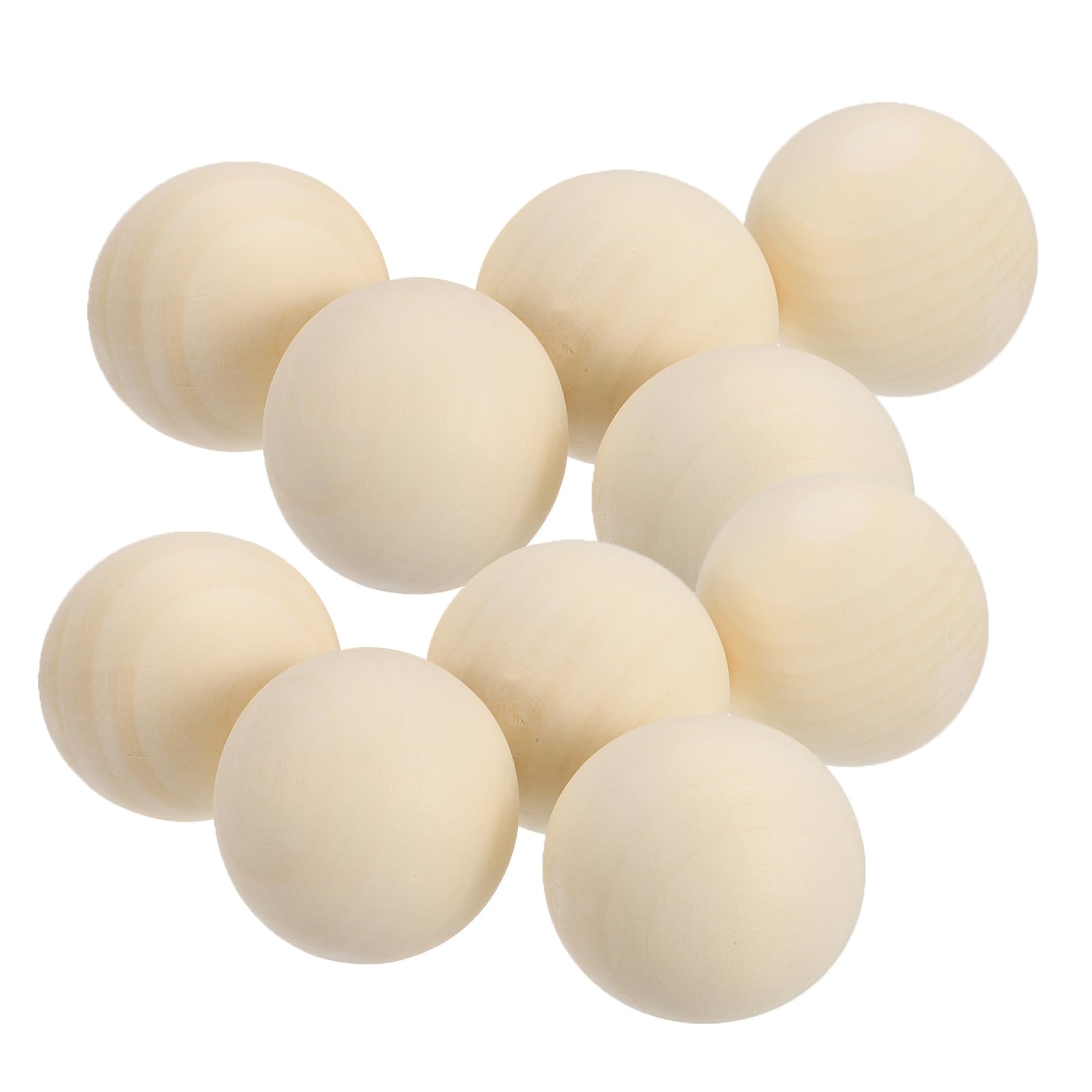 sourcing map 10 Pack Wood Balls, 45mm Unfinished Wooden Balls, Solid Hardwood Small Round Beads Natural Birch Wood Spheres for DIY Crafts, Christmas Ornaments, Jewelry Making