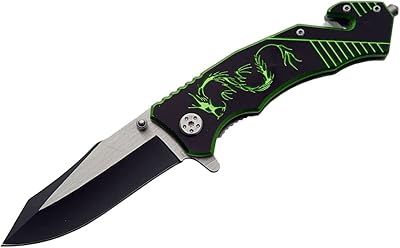 Green Dragon Stainless Steel Blade Abs Handle 4.5 inch Edc Folding Knife
