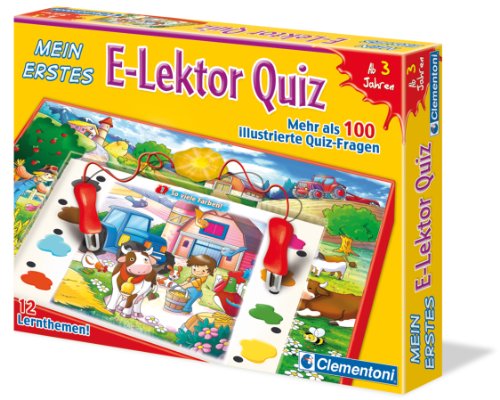 Clementoni Mein erstes E-Lektor Quiz - interaktives Lernspielzeug mit elektronischem Stift & Lernkarten für Kinder ab 3 Jahren - Ideal für unterwegs & Reisen 69810