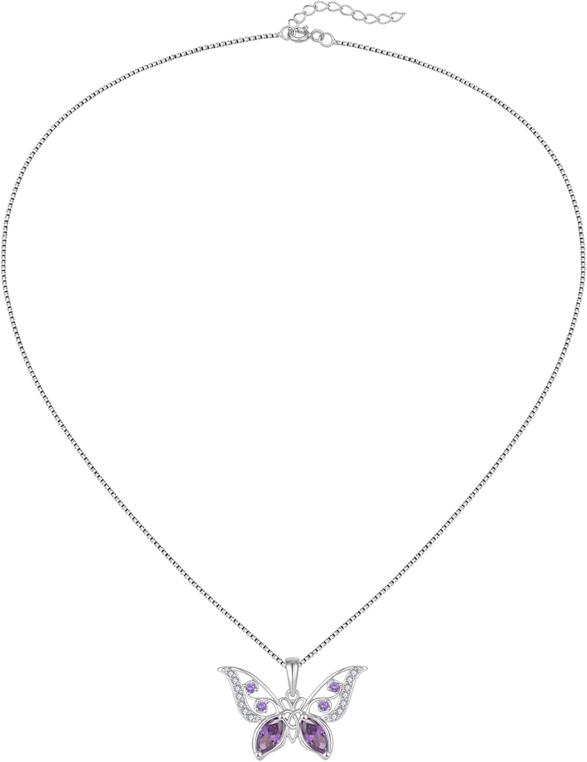 Butterfly Necklace for Women,925 Sterling Silver Celtic Knot Birthstone Pendant Necklace Hypoallergenic Jewelry for Women - Image 7