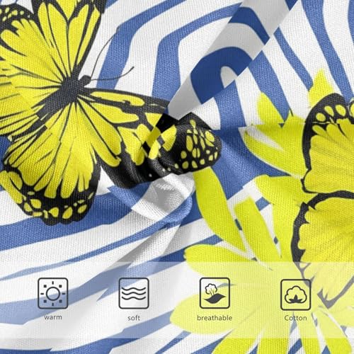 Yellow Butterflies Blue White Stripes Girls Underwear Toddler 2t Cotton Girl Panties Cute Stylish Briefs Kids Undies3