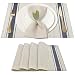 Artand Placemats, Heat-Resistant Placemats Stain Resistant Anti-Skid Washable PVC Table Mats Woven Vinyl Placemats, Set of 4 (Blue)