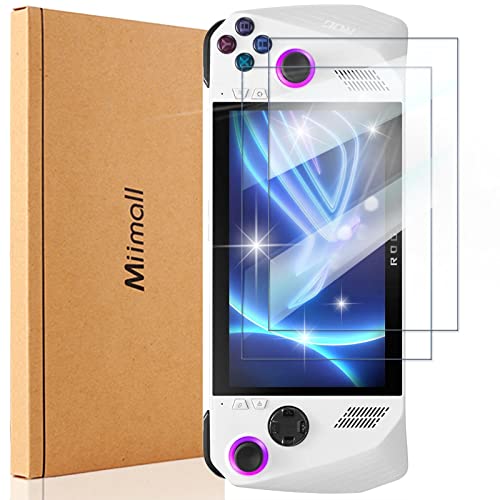 Miimall【2枚セット】Asus ROG Ally用ガラスフイルム Asus ROG Ally フイルム 指紋防止 9H硬度 2.5Dラウンドエッジ 高透過率 簡単貼付シート Asus ROG Ally 液晶保護フイルム