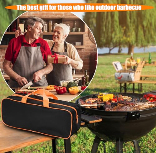 Kit accessoires pour barbecue 28pcs en acier inoxydable noir - 8