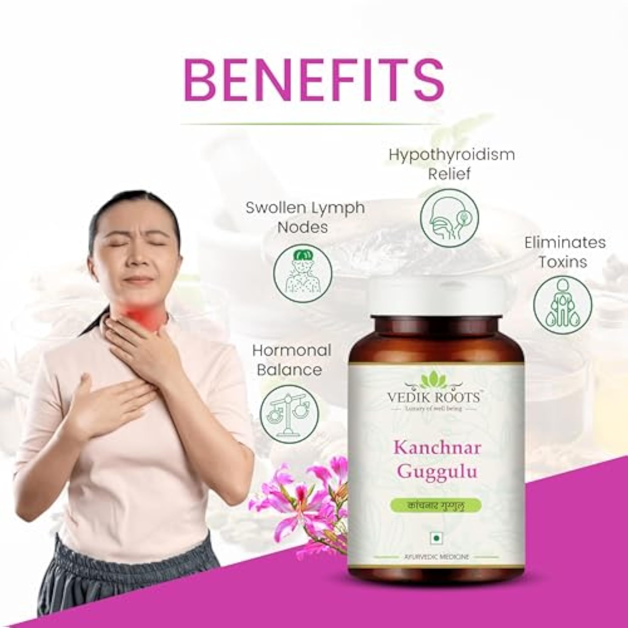 Kanchnar Guggulu Ayurvedic Supplement for Thyroid Balance