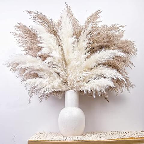 Dried Flowers Bouquet, Pampas Grass Decor, Boho Neutral Home Decor, Dried Flowers for Wedding Floral Arrangements Wall Farmhouse Bathroom Table Decor Cover