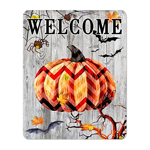 Déco Halloween durable plaque citrouille métal étanche pour extérieur maison - 2