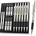 Nicpro 0.9 mm Art Mechanical Pencils Set in Gift Case, 6 PCS Metal Drafting Pencil 0.9mm with 6 Tube HB Lead Refills & 18 PCS Eraser Refills for Adults, Children, Artist Writing, Drawing, Sketching