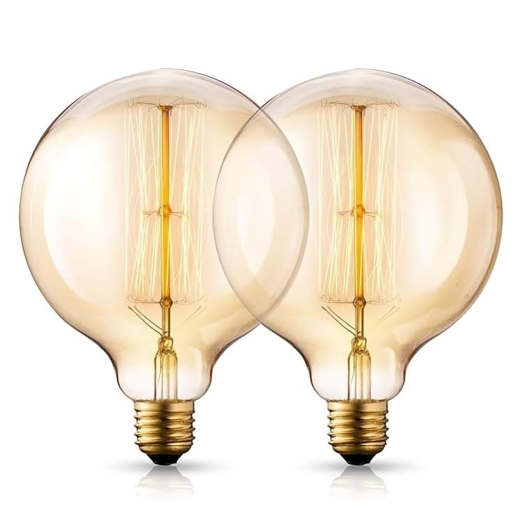 Hilton 40W G80 E26/E27 Filament Light Bulb, Pack of 2 (Warm White LED
