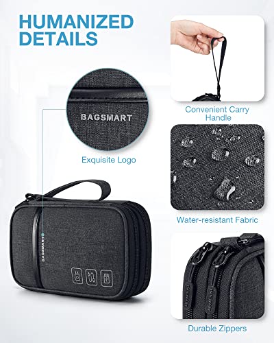 Image of BAGSMART Electronics Travel Organizer for Cords Chargers Phones, Black
