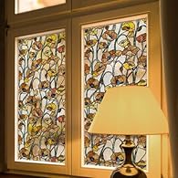 Stained Glass Window Film: ChicSkin stained glass window film with original hand drawn floral patterns makeing your room more vivid. It is very suitable for people who want to decorate doors and windows while having privacy effect. Size: This stain g...