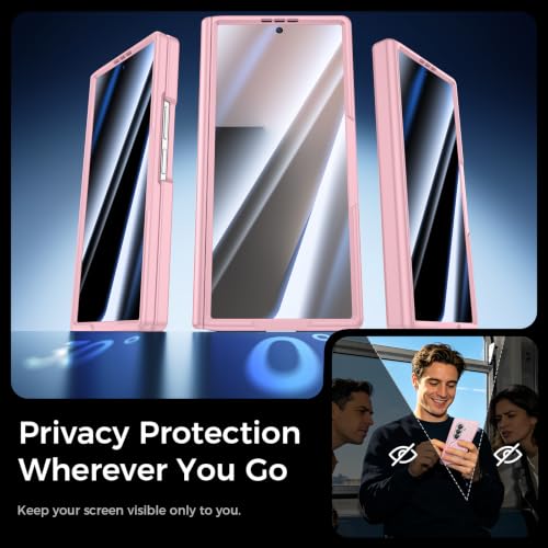 Caka for Z Fold 7 Case with Privacy Screen Protector & 360 Spin Stand Pink by Caka - Used condition - Image 5