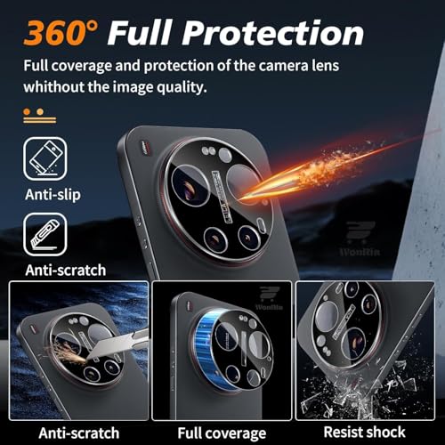 Image of WonRia 2+2 Pack - Privacy Tempered Guard for Xiaomi Mi 17 Ultra 5G [FingerPrint Unlock] with 3D Camera Glass Protector Screen Guard Protector | Anti-Spy - Installation Kit