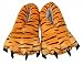 Akanbou Cosplay Monster Paw Plush Slippers Monster Feet Claw Slippers Home Shoes for Adults and Children (Men 7-10 yards, Tiger)
