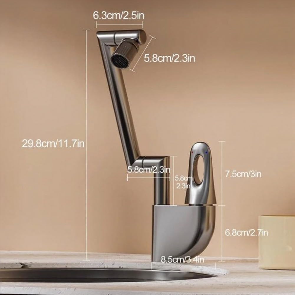 Rubinetto Bagno Rotante in Ottone Controllo Caldo per freddo(white)