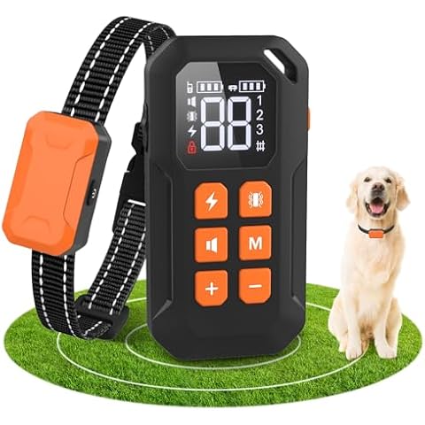 Wireless Dog Fence,Electric Dog Fence Rechargeable,Dog Fence Outdoor for Yard,Dog Training Collar Boundary Containment System with Remote Control,IPX7 Waterproof,Portable Cover