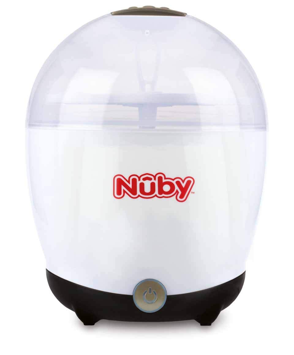 Nuby NTVP39 Vaporisator/Sterilisator für 5 Flaschen und Zubehör inklusiv 3x PP Flasche, 240 ml, weiß